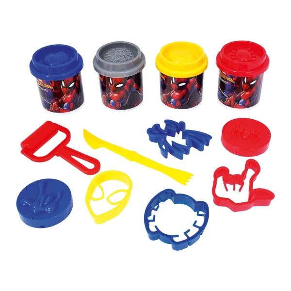 AS SBUCKET WITH 4 DOUGH JARSAND 8 TOOLS SPIDERMAN EVERGREEN