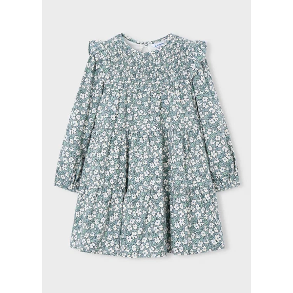 MAYORAL DRESS FLANNEL PRINTED GREEN 