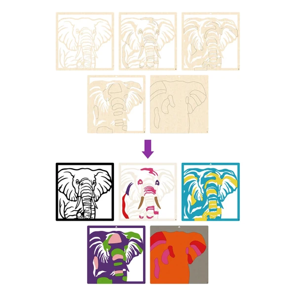 SPLAT PLANET WOODEN ART CRAFT KIT ELEPHANT