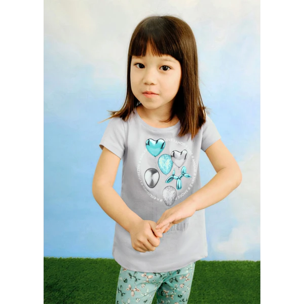 MAYORAL BLOUSE SHORT SLEEVES LIGHT GREY