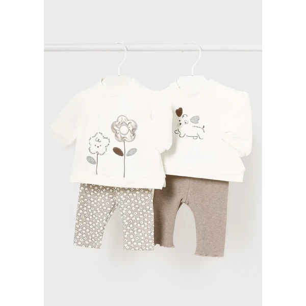 MAYORAL SET LEGGINGS 4 PIECES BEIGE INTENSE