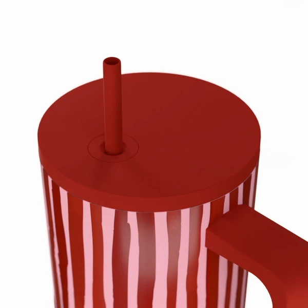 ESTIA HOME ART THERMAL BOTTLE STRAW TUMBLER XL 900ml - VIVA STRIPE