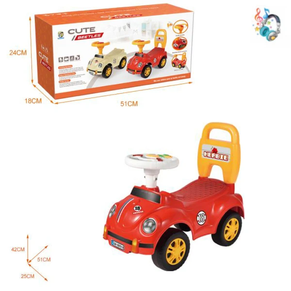RED RIDE-ON CAR WITH BACK & SOUNDS