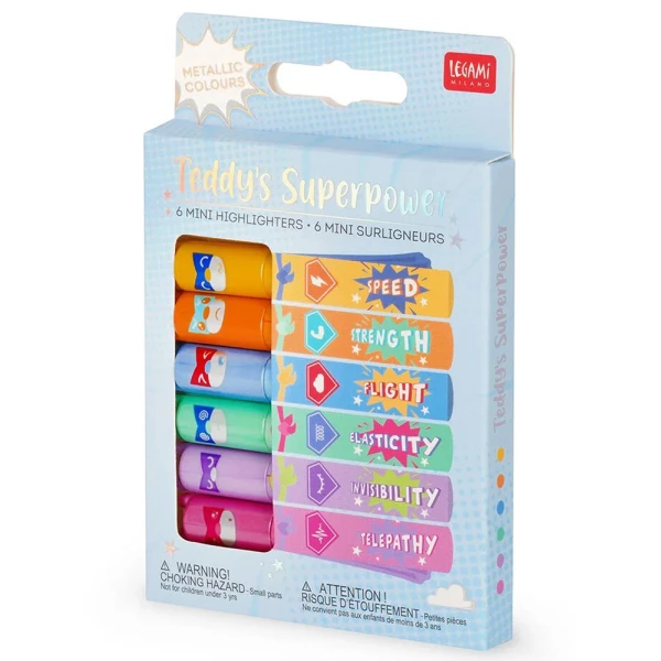 LEGAMI SET 6 MINI HIGHLIGHTERS - TEDDY\'S SUPERPOWER