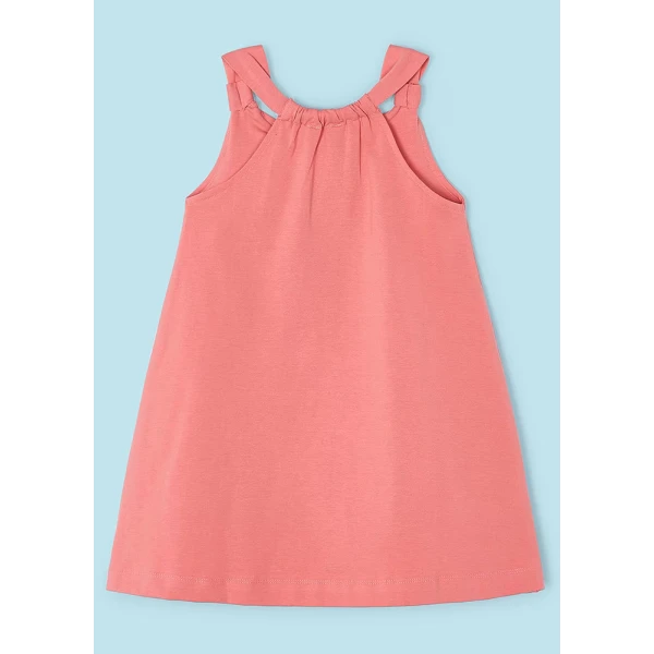 MAYORAL DRESS SCREEN PRINT PINK-SALMON
