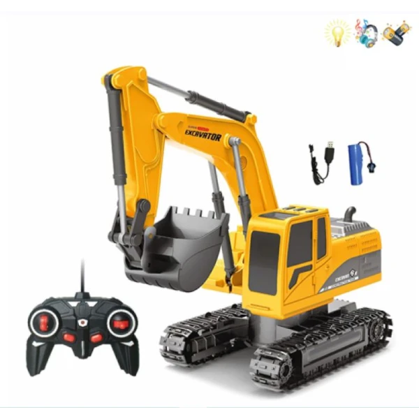REMOTE CONTROL EXCAVATOR WITH 6 FUNCTIONS, USB 40MHz