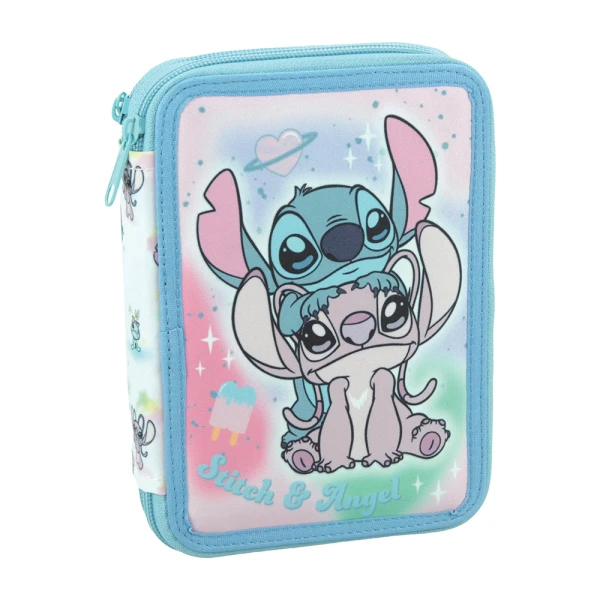 DOUBLE FILLED PENCIL CASE  STITCH BRUSH IT OUT