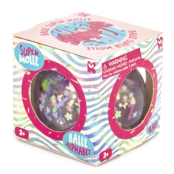 KEYCRAFT SQUISHY ALPHABET GLITTER BALL 60mm