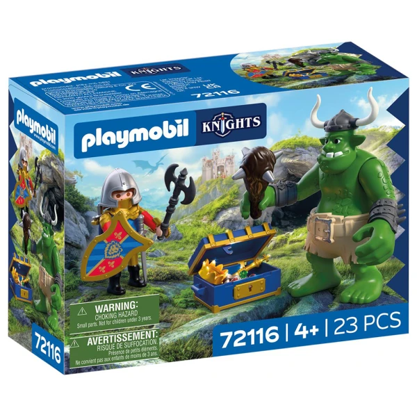 PLAYMOBIL KNIGHTS TROLL WITH LION KNIGHT TREASURE