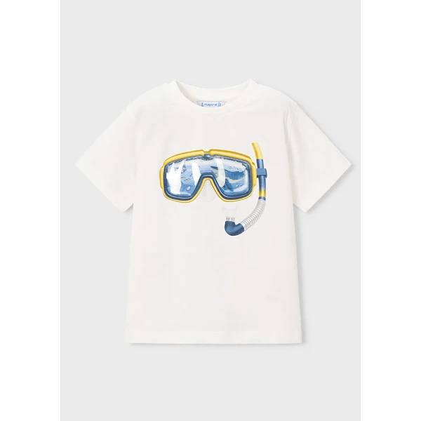 MAYORAL BLOUSE SHORT SLEEVES MASK WHITE 
