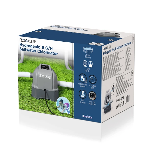 BESTWAY FLOWCLEAR HYDROGENIC 6g/h ΧΛΩΡΙΩΤΗΣ ΘΑΛΑΣΣΙΝΟΥ ΝΕΡΟΥ