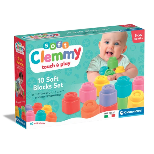 SOFT CLEMMY TOUCH & PLAY SOFT PREMIUM BLOCKS 10 pcs FOR 6-36 MONTHS