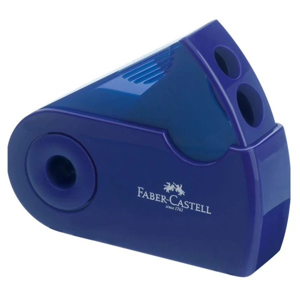 FABER-CASTELL DOUBLE SHARPENER SLEEVE RED & BLUE