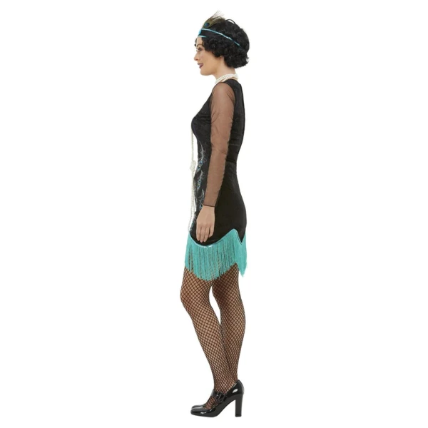 ADULT CARNIVAL COSTUME 20s PEACOCK FLAPPER