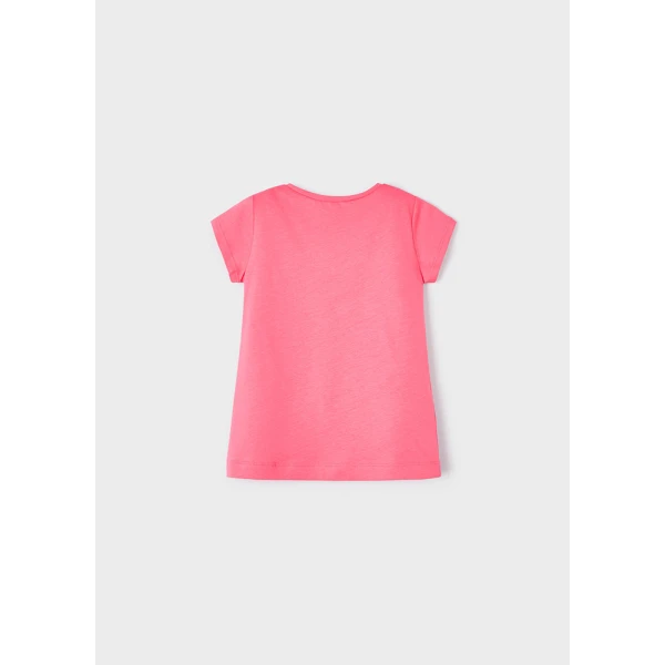MAYORAL PRINTED SHORT SLEEVE BLOUSE PINK FUCHSIA