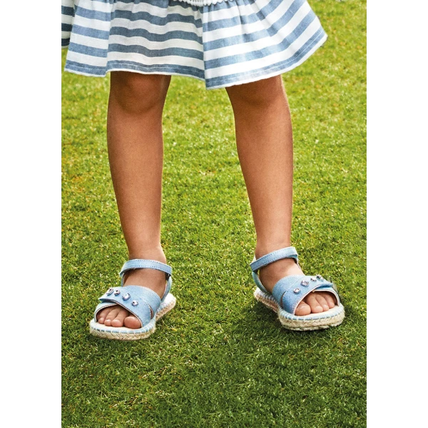 MAYORAL SANDALS JUTE STONES DENIM