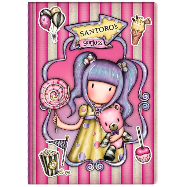 GORJUSS SANTORO MINI NOTEBOOK WITH STICKERS FAIRGROUND FIRST PRIZE