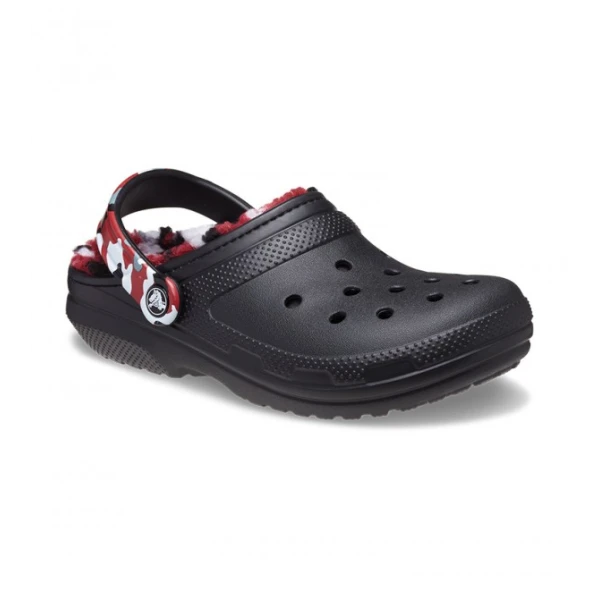 CROCS CLASSIC LINED CAMO CLOG K BLACK/RED