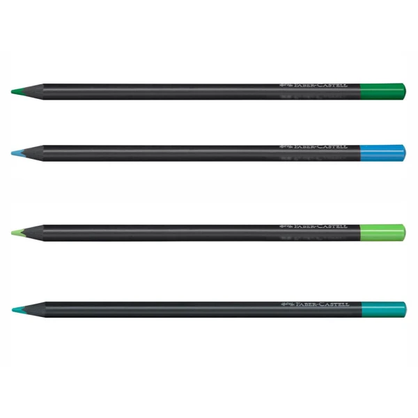 FABER-CASTELL WOODEN COLOURS BLACK EDITION SET 12 PENCILS