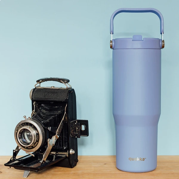 QUOKKA ΑΝΟΞΕΙΔΩΤΟ ΘΕΡΜΟΣ TUMBLER ΜΕ ΚΑΛΑΜΑΚΙ & ΛΑΒΗ 860ml CORE LAVENDER