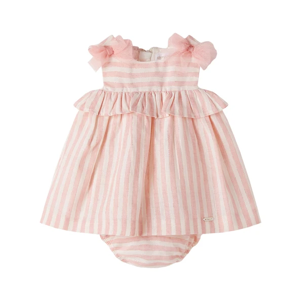 MAYORAL DRESS WITH STRIPES SOFT PINK
