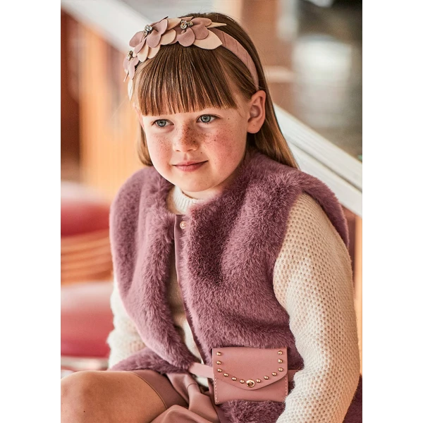MAYORAL VEST FURΚΙ BELT PLUM