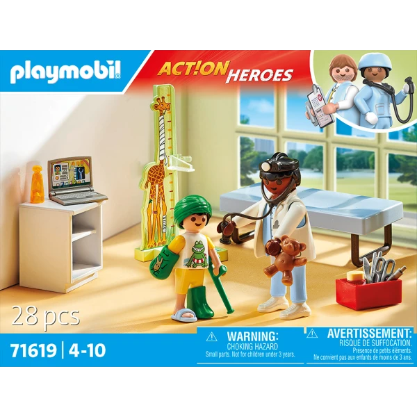 PLAYMOBIL ACTION HEROES PEDIATRICIAN WITH TEDDY BEAR