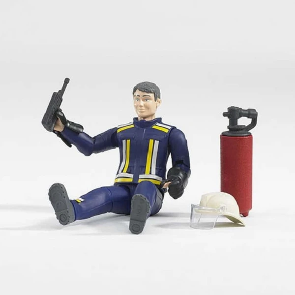 BRUDER MALE FIREFIGHTER WITH FIRE EXTINGUISHER 