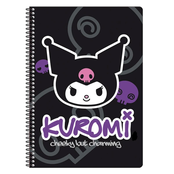 SPIRAL NOTEBOOK 17X25 cm 2 SUBJECTS KUROMI - 3 DESIGNS