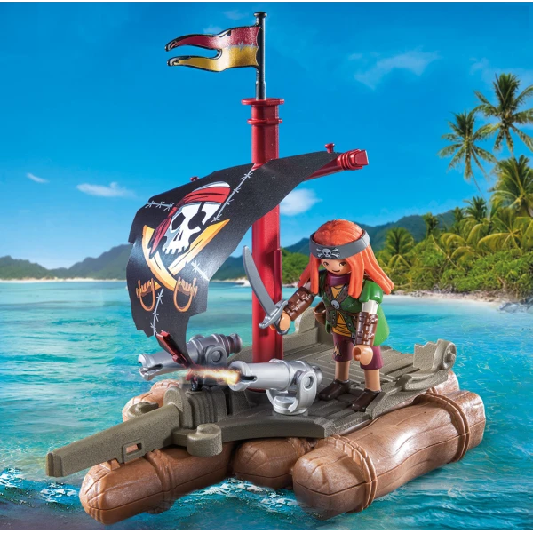 PLAYMOBIL PIRATES PIRATE RAFT WITH TREASURE