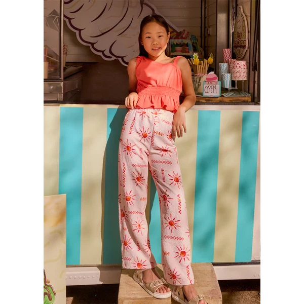 MAYORAL SET PANTS LONG PRINTED PINK-SALMON 