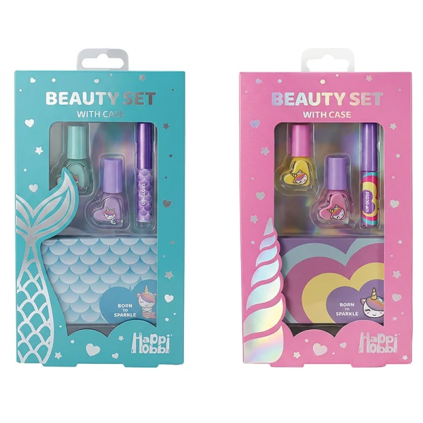 HAPPIHOBBI BEAUTY SET IN METAL CASE SPARKLE LOVE - 2 DESIGNS