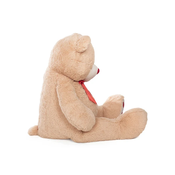 PLUSH BEIGE GIANT BEAR 150 cm WITH RED BOW