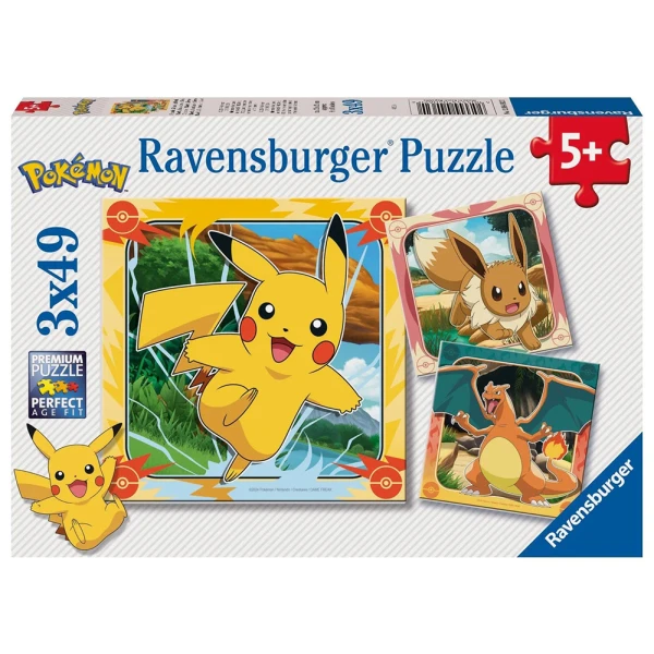 RAVENSBURGER ΠΑΖΛ 3X49 τεμ. POKEMON PIKATCU