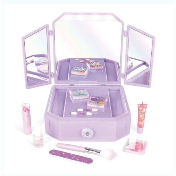 MAKE IT REAL DELUXE LIGHT UP MIRRORED VANITY AND COSMETIC SET