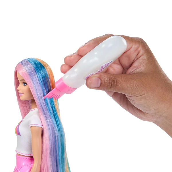 BARBIE ΚΟΥΚΛΑ ΠΟΛΥΧΡΩΜΑ ΜΑΛΛΙΑ ΜΕ ΓΚΛΙΤΕΡ