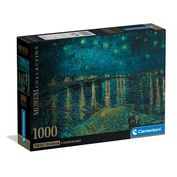 CLEMENTONI MUSEUM COLLECTION PUZZLE VAN GOGH STARRY NIGHT OVER THE RHÔNE 1000 pcs