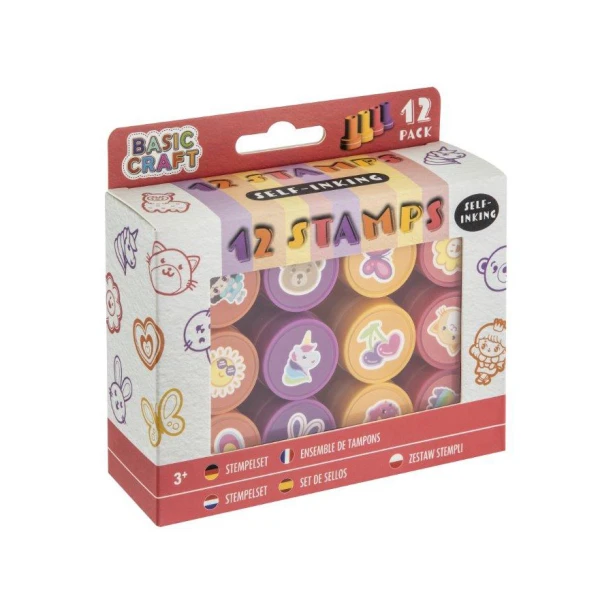 BOX WITH 12 STAMPS - 2 DESIGNS