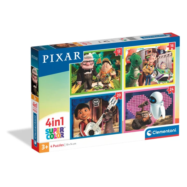 CLEMENTONI ΠΑΙΔΙΚΟ ΠΑΖΛ 4 ΣΕ 1 SUPER COLOR DISNEY PIXAR 12-16-20-24 ΤΜΧ