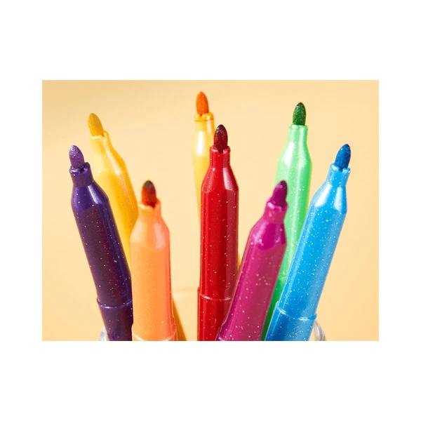 DELI GLITTER MARKERS PLASTIC BLISTER 12 COLORS COLOR WOW