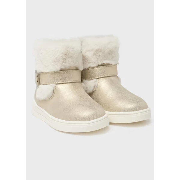 MAYORAL ANKLE BOOT FUR DETAILS GOLD