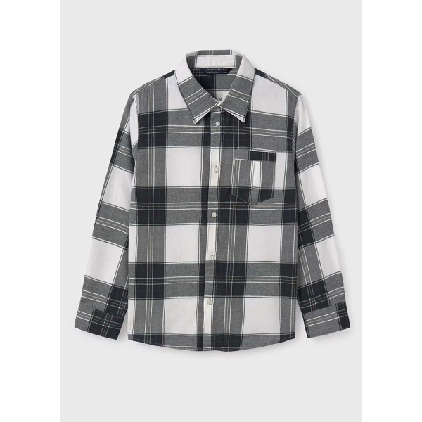 MAYORAL SHIRT CHECKERED PLAID ANTHRACITE