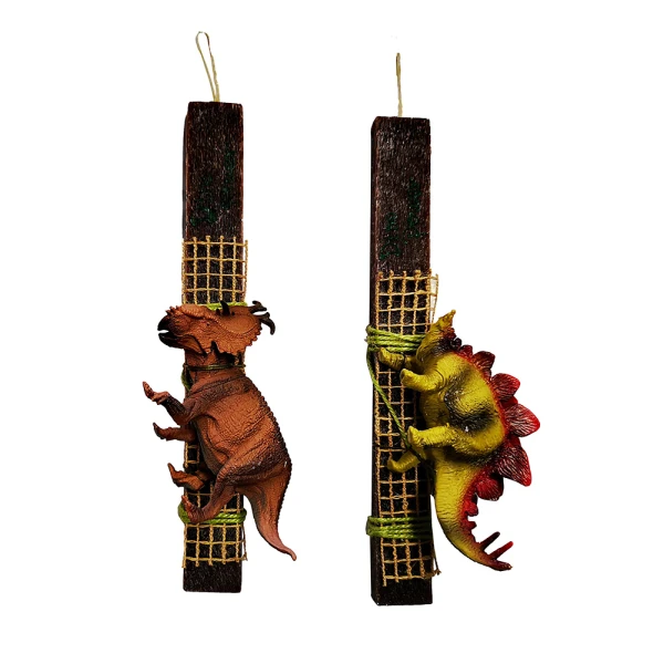 UNIKER HANDMADE CANDLE DARK BROWN DINOSAUR SMALL - 2 DESIGNS