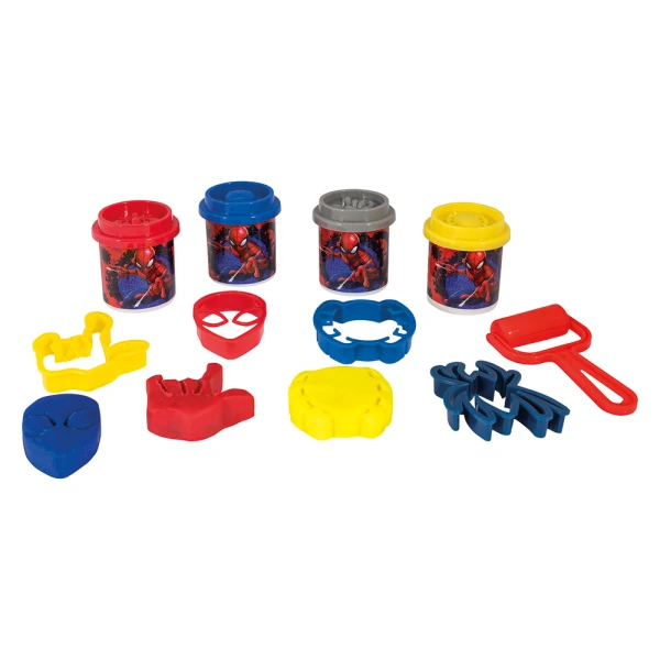 AS DOUGH MARVEL SPIDERMAN BACKPACK WITH 4 POTS - 3D CAPS AND 5 TOOLS 200g FOR AGES 3+