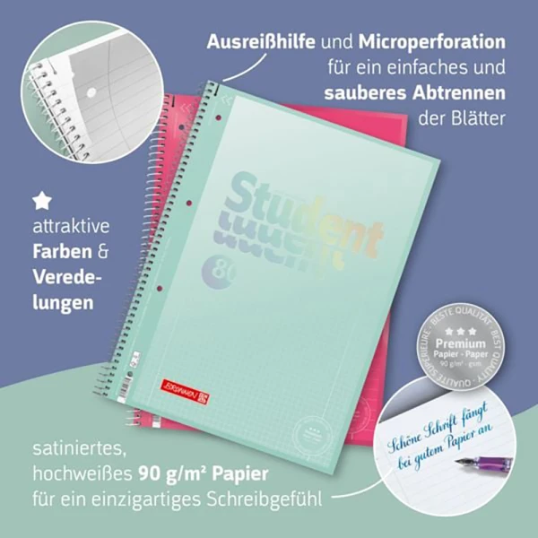 BRUNNEN A4 SPIRAL NOTEBOOK 80 SHEETS – FAST WHEELS