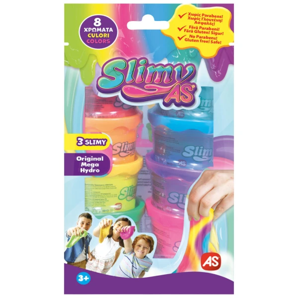 SET SLIME SLIMY 8 JARS 2oz IN BAG