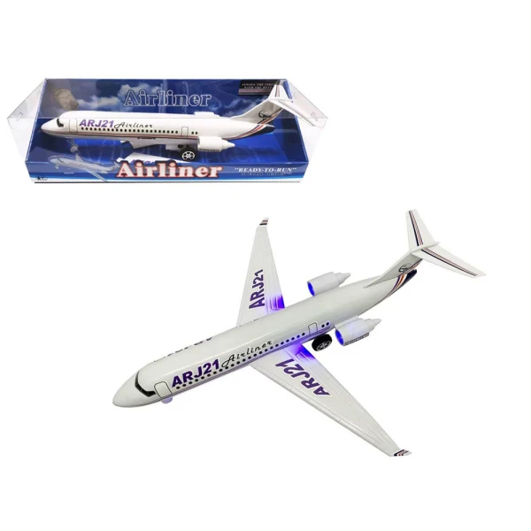 FRICTION-POWERED AIRPLANE WITH SOUND AND LIGHT