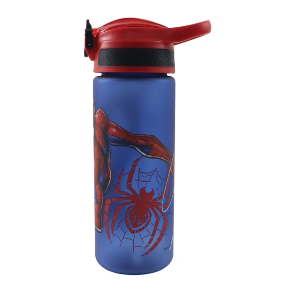 PLASTIC WATER BOTTLE 600ml WITH STRAW SPIDERMAN