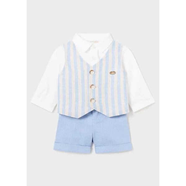 MAYORAL SET TROUSERS SHORT VEST DARK AZURE