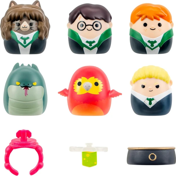 SQUISH-A-LONGS HARRY POTTER SET 6 pcs FIGURES & ACCESSORIES